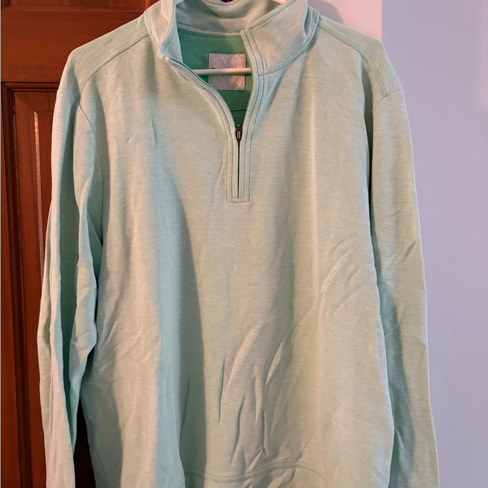 Tommy Bahama Men's Light Mint Quarter-Zip Sweater
